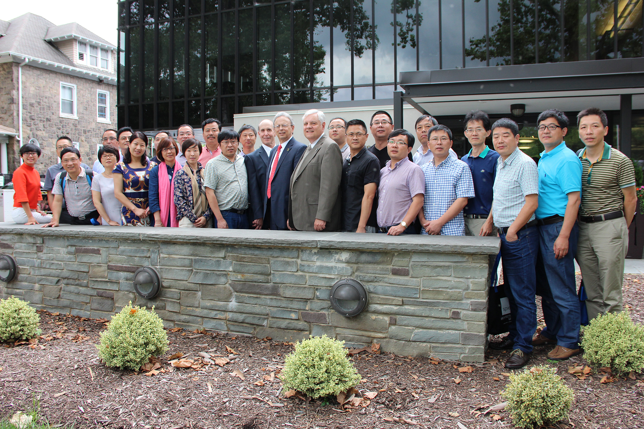 A delegation of Chinese school principals visited NJSBA headquarters in Trenton recently, to learn about New Jersey public schools and governance, during a trip to the United States. At NJSBA they took part in a lively discussion forum, and paused for a group photo before departing.