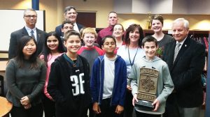 Students at Frances S. DeMasi Middle School in Marlton, in the Evesham Township School District, were thrilled to be named K-8 winners in the STEAM Tank Challenge. The students received the top prize for their “Grocery Guard” invention.