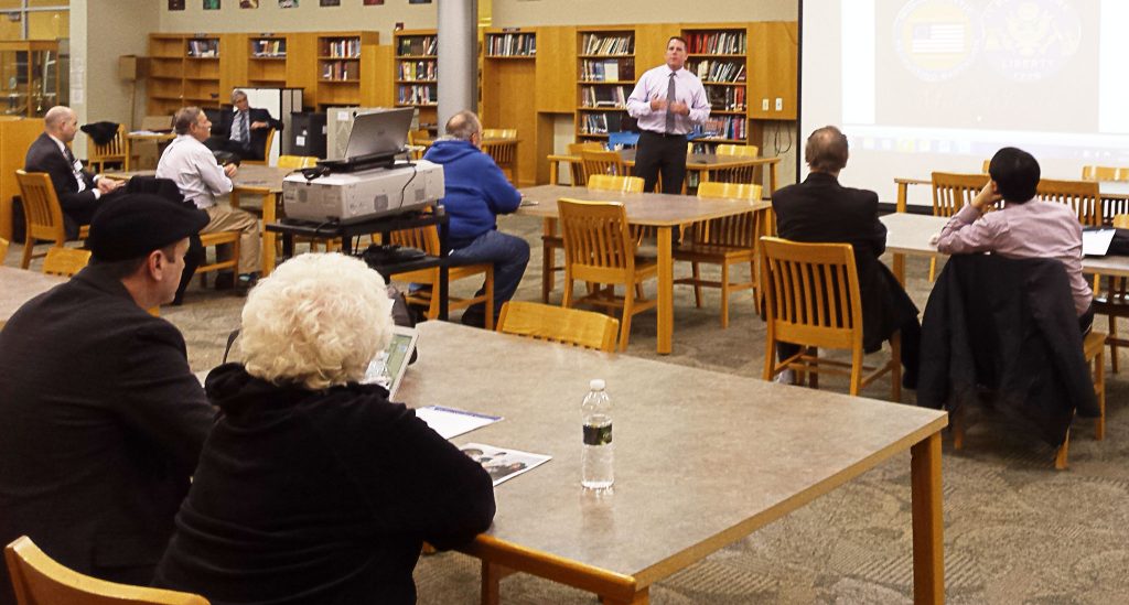 At a recent meeting of the Hudson County School Boards Association, Sgt. George Johnson, U.S. Army/NJSBA liaison, spoke to members about military career and educational opportunities for students.
