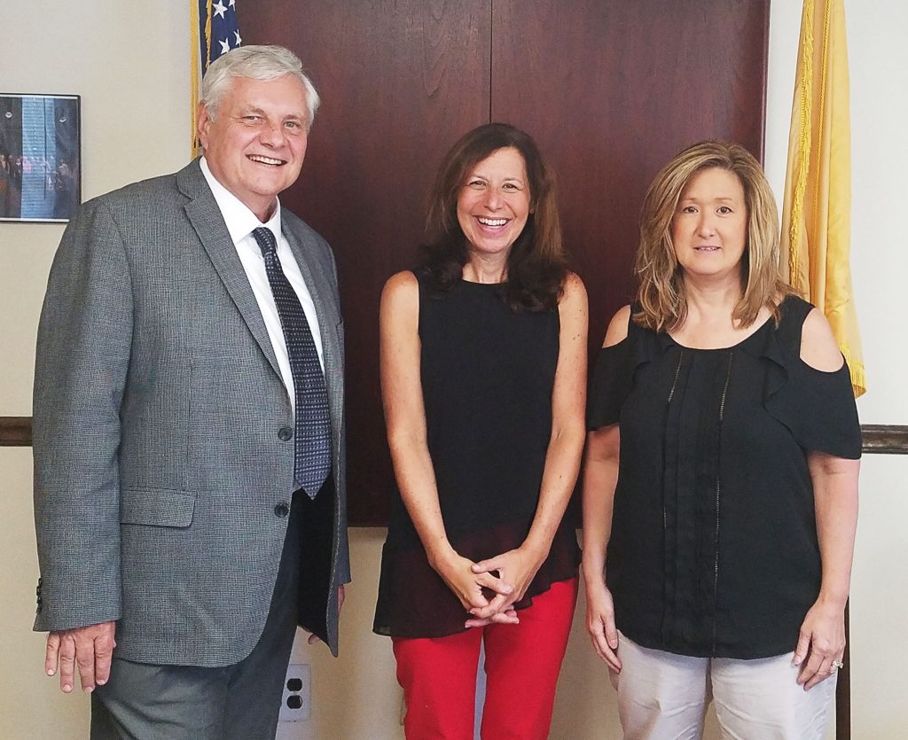 NJSBA Immediate Past President Don Webster (at left); and Sharon Seyler, NJSBA legislative advocate, (center) recently met with Director of Constituent Services Noriko Kowalewski, from U.S. Rep. Tom MacArthur’s (Congressional Dist. 3.) office (pictured at right).