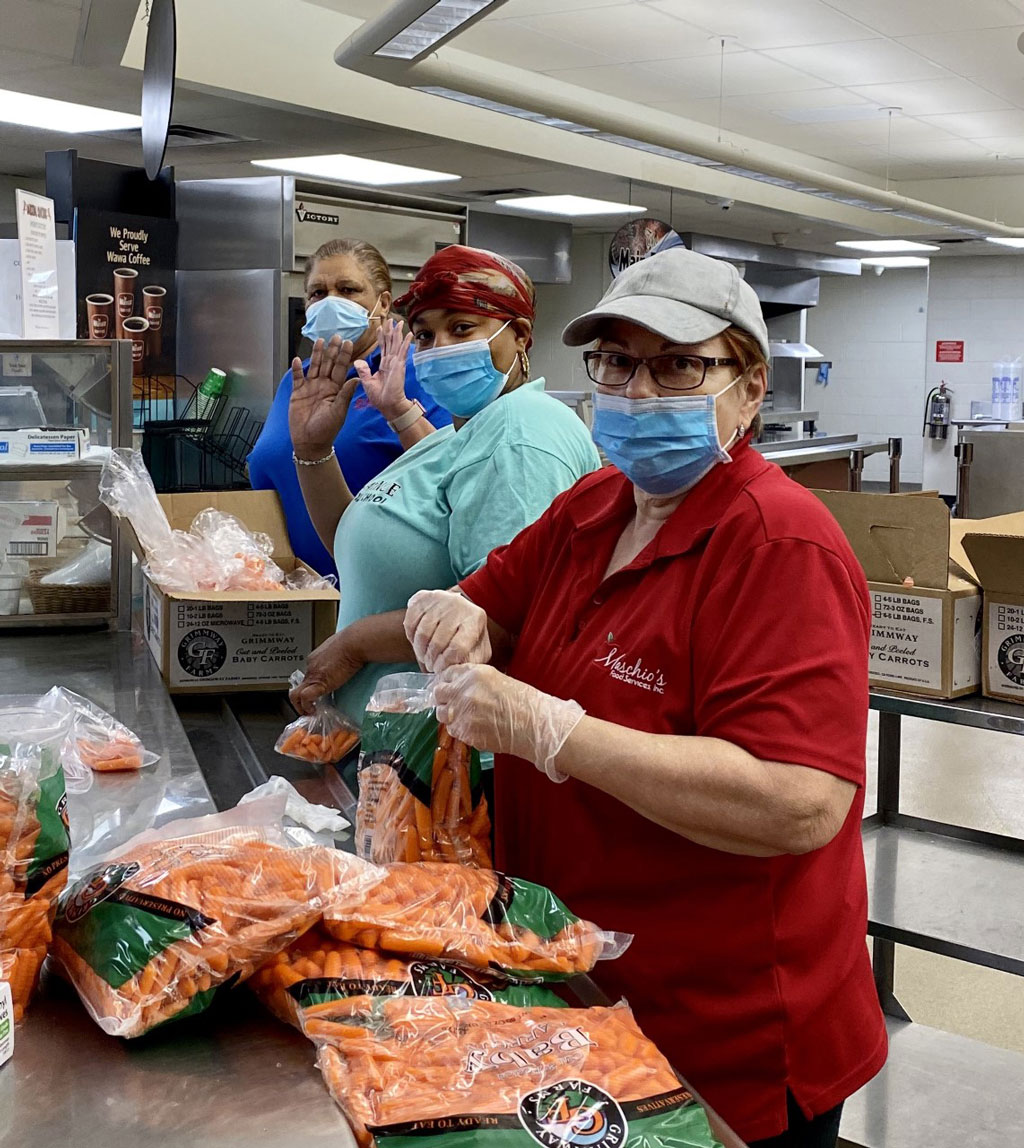 Lawrence Township: Packing Lunches by the Thousands Districts throughout New Jersey continued to provide meals for students and families. In Lawrence Township (Mercer), the district prepared and delivered more than 2,500 lunches a week for about 503 students.