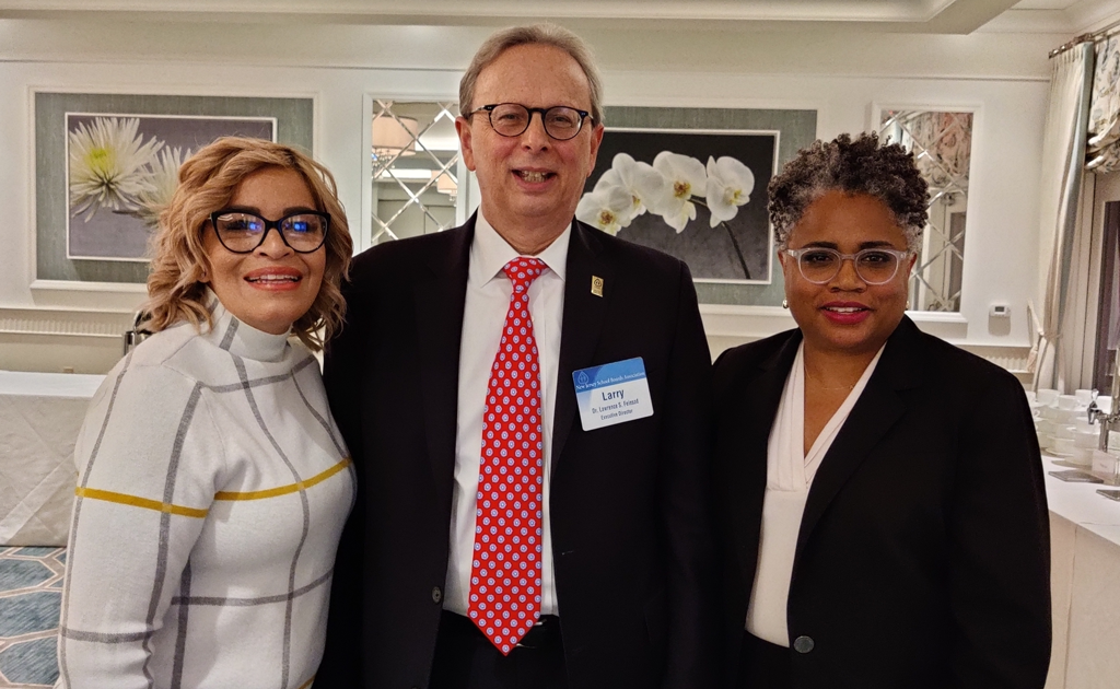 Left to right: Josephine Garcia, president of the Essex County School Boards Association; Dr. Lawrence S. Feinsod, executive director of the New Jersey School Boards Association; and Dr. Angelica Allen-McMillan, acting commissioner at the New Jersey State Department of Education.