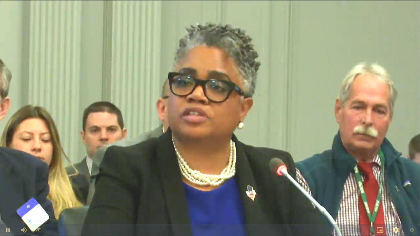Dr. Angelica Allen-McMillan, acting commissioner of the New Jersey Department of Education, spoke at an April 11 Assembly Budget Committee meeting.