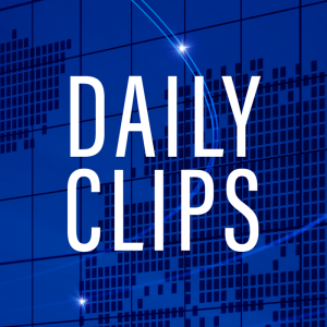 Daily clips text over a blue digital background