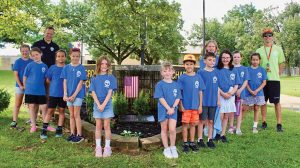 Gardening and Landscape Design Camp: Military Service Garden dedication ceremony with Hamilton Township Mayor Jeff Martin and Mark Pienciak, a camp instructor.