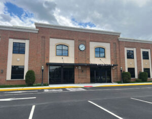 front of a school building