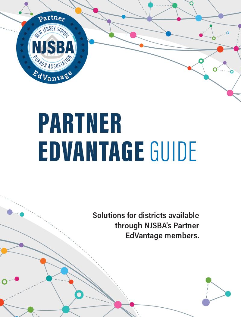 partner edvantage guide cover with that text and logo with colorful dots and line graphics swirling