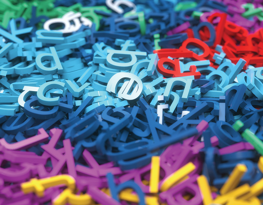 A pile of colorful letter scattered