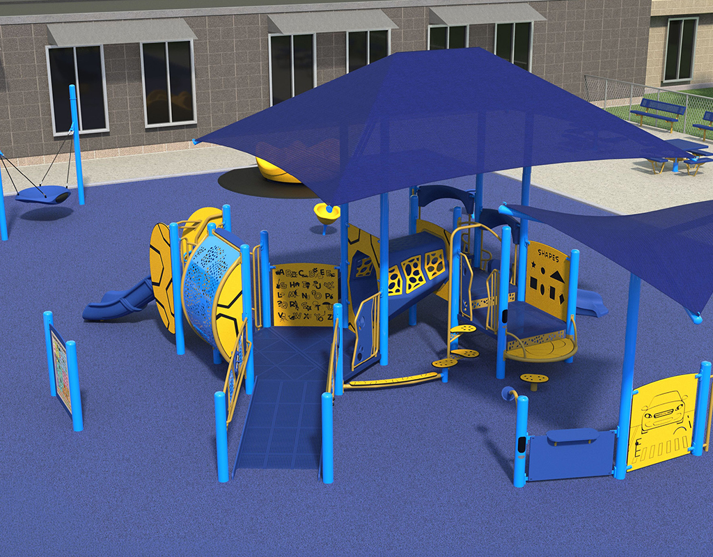 3d rendering of a new playground