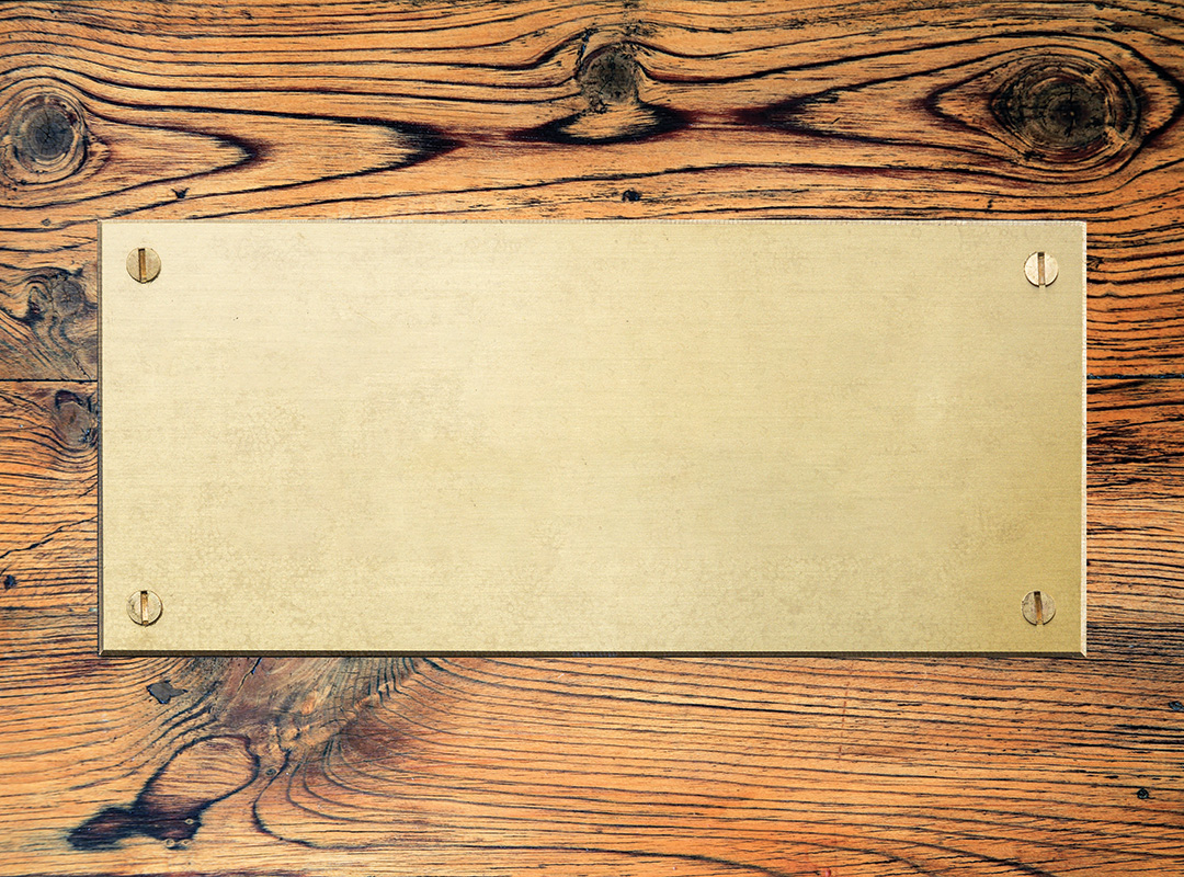 close up of an award blank award plaque